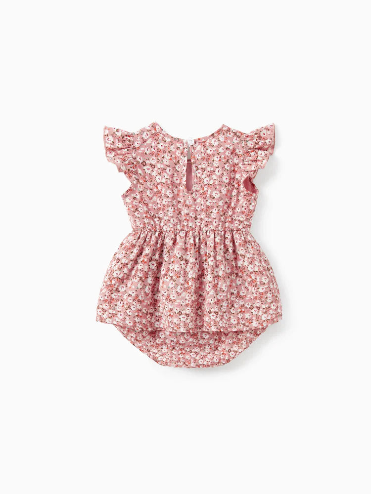 Blue Tee & Pink Floral Family Set