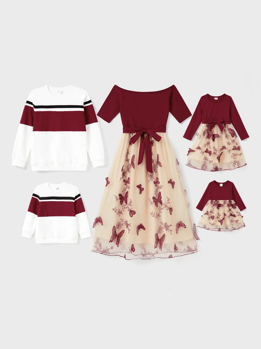 Burgundy Butterfly Family Set