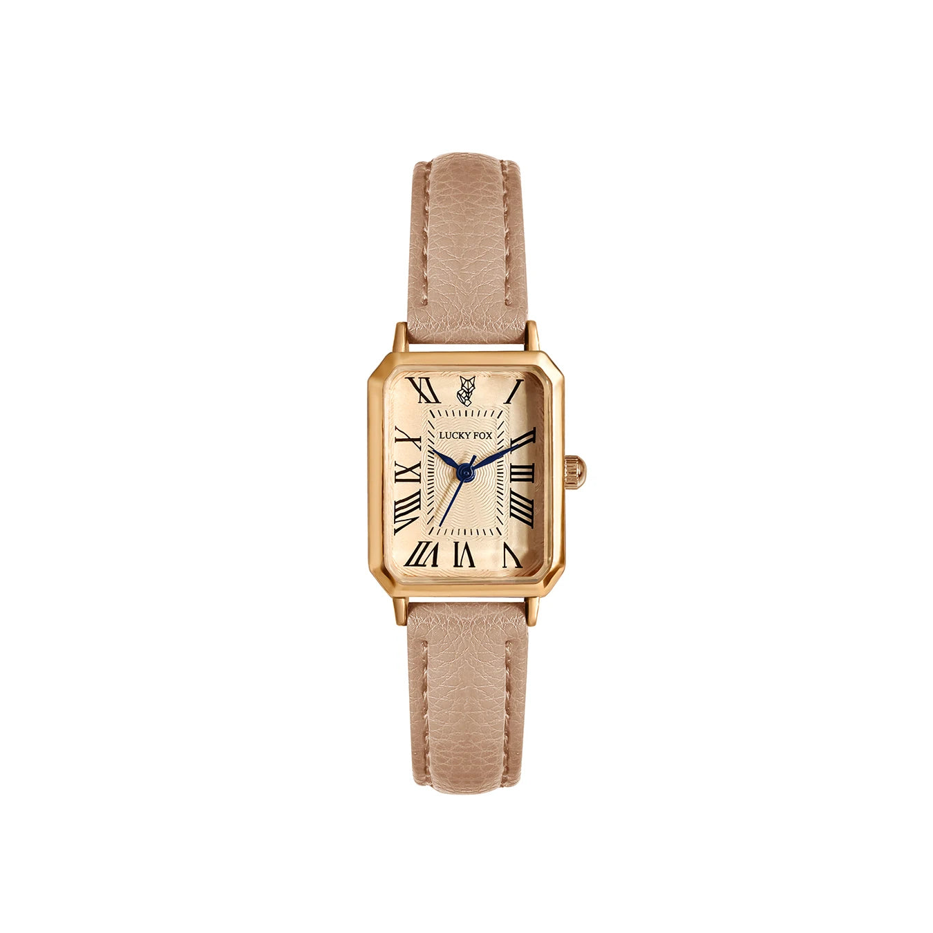 Fashion Retro Digital Dial Square Leather Strap Quartz Wristwatch
