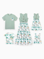 Palm Paradise family matching set in green, YelloTee
