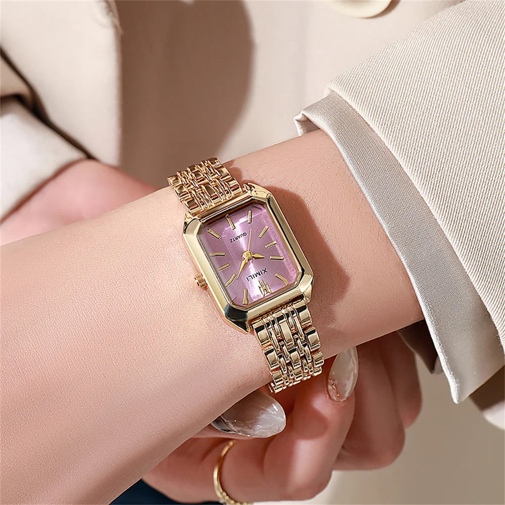 Luxury Ladies' Gold-Plated Quartz Watch