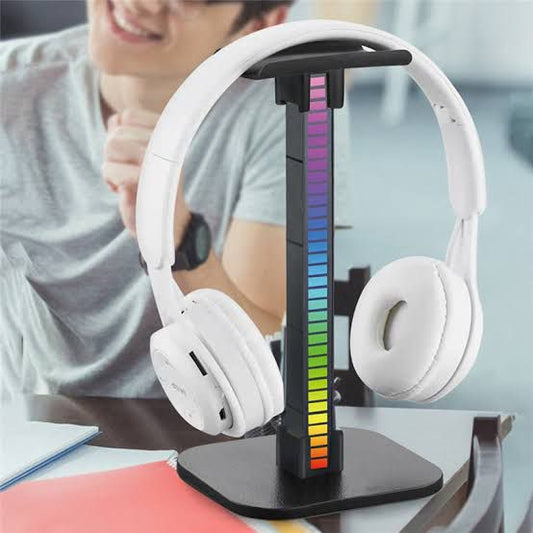 RGB Headphone Stand with Anti-Slip Base and Mobile Holder