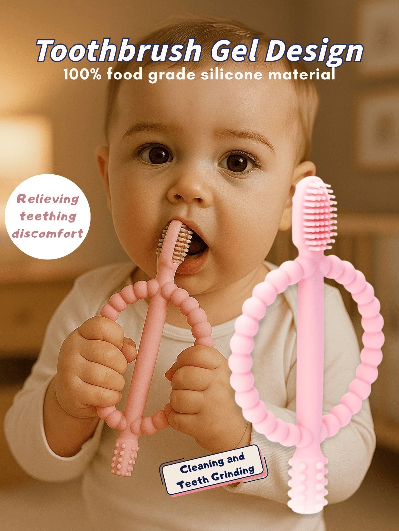 Silicone Baby Teether (6–18 Months)