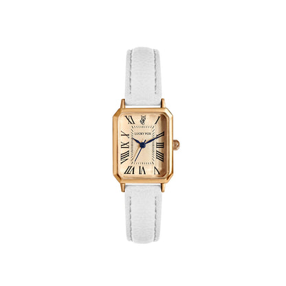 Fashion Retro Digital Dial Square Leather Strap Quartz Wristwatch