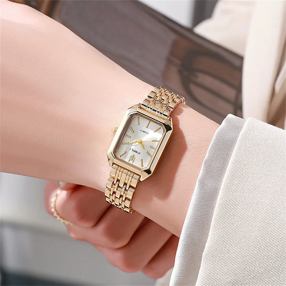 Luxury Ladies' Gold-Plated Quartz Watch