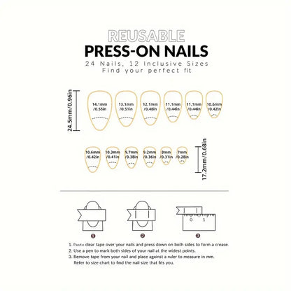 Wearable Almond-Shaped Matte Nail Patches - Coffee Color Solid Texture Set