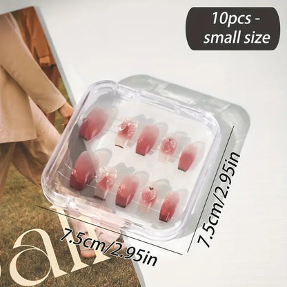 10pcs/11pcs Transparent Wearable Nail Sheets & Multifunctional Storage Display Box