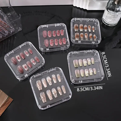 10pcs/11pcs Transparent Wearable Nail Sheets & Multifunctional Storage Display Box