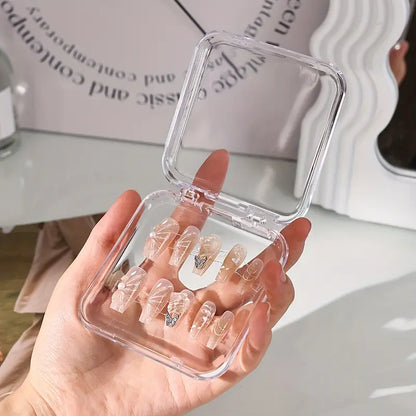 10pcs/11pcs Transparent Wearable Nail Sheets & Multifunctional Storage Display Box