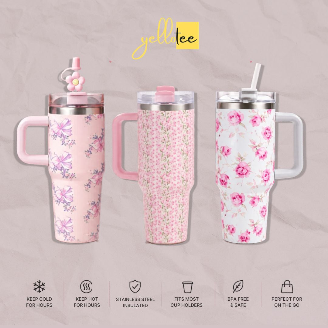 Yellotee 40oz Floral Stanley Tumbler Collection