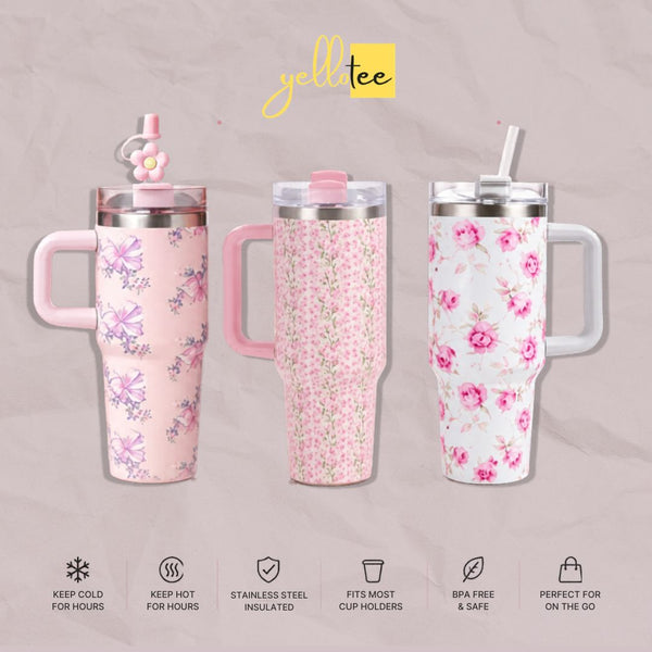 Yellotee 40oz Floral Stanley Tumbler Collection