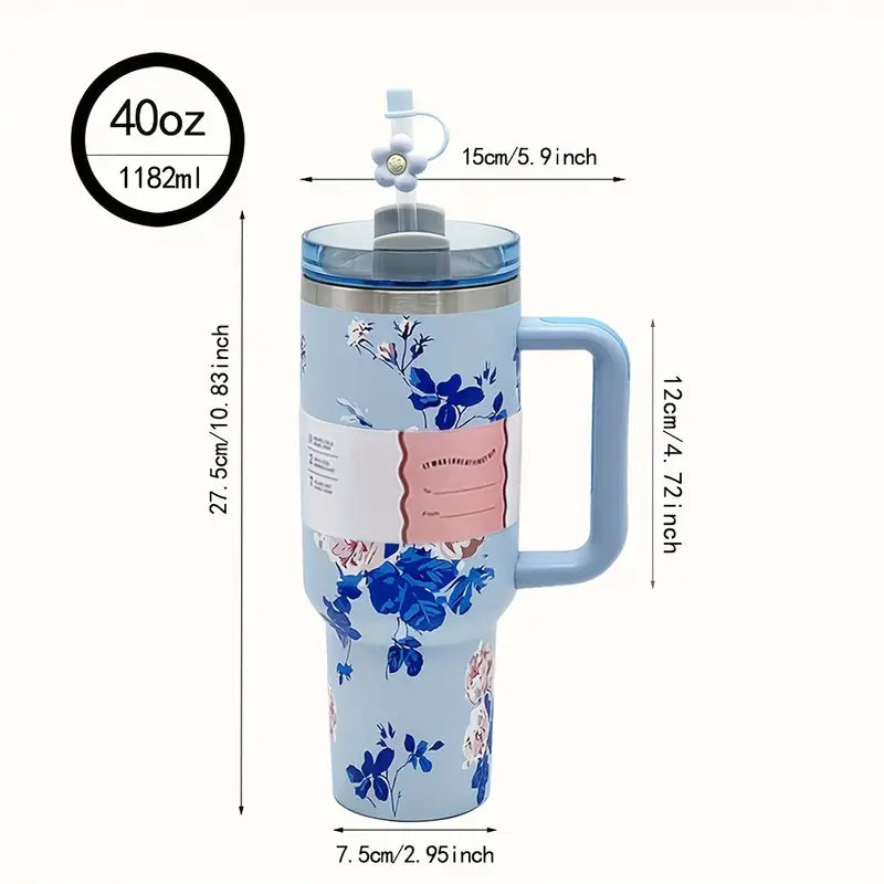 Stainless Steel Travel Tumbler with Handle – 40oz