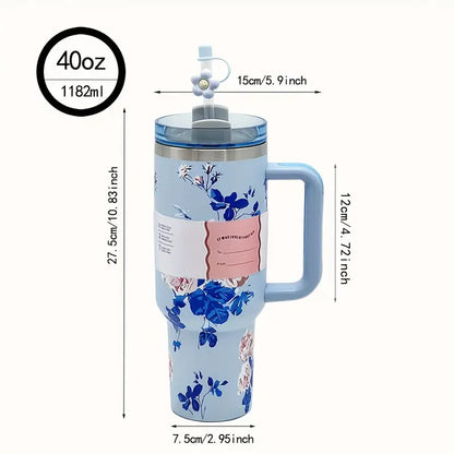 Stainless Steel Travel Tumbler with Handle – 40oz