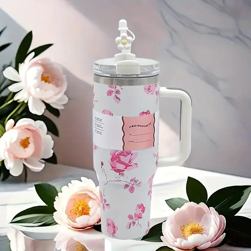Stainless Steel Travel Tumbler with Handle – 40oz