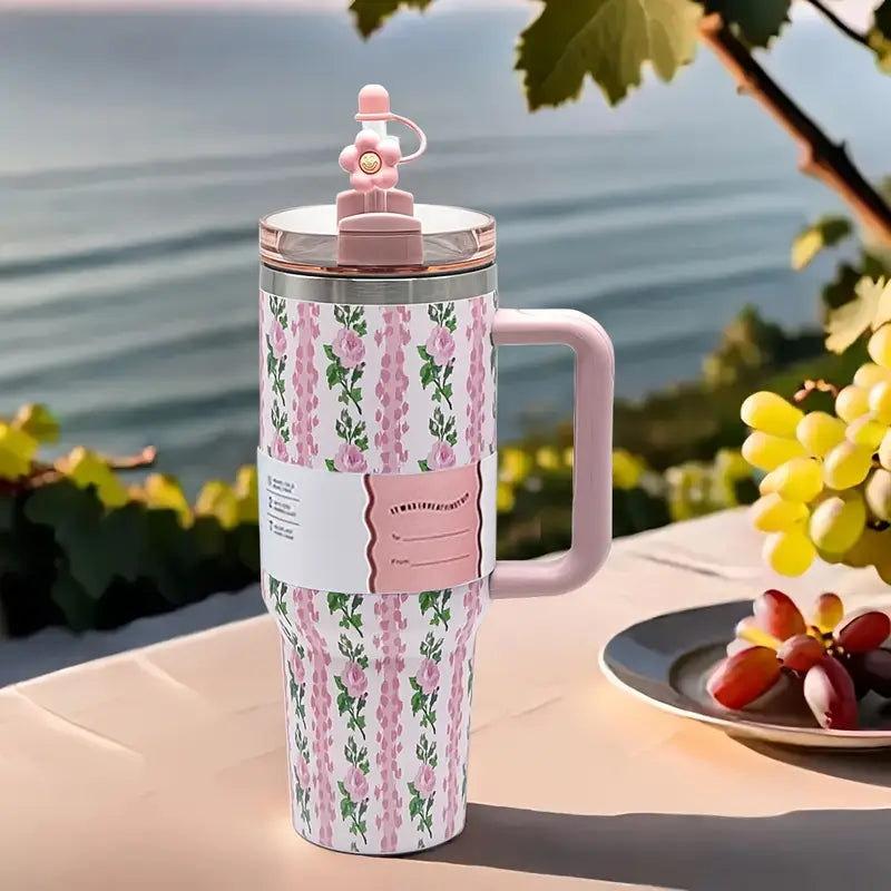 Stainless Steel Travel Tumbler with Handle – 40oz