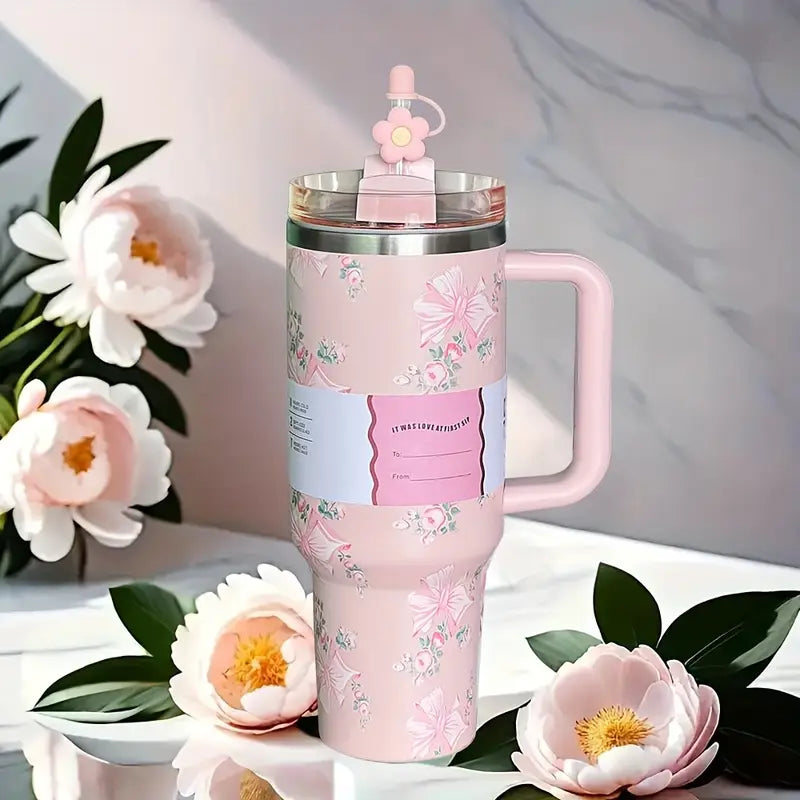 Stainless Steel Travel Tumbler with Handle – 40oz