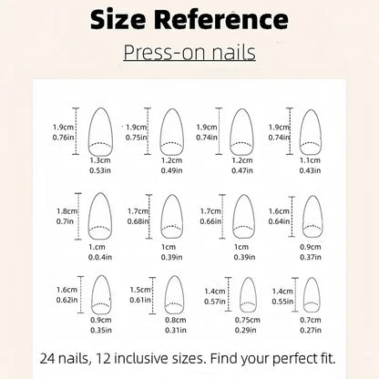 YelloTee Blue Gradient French Tip Press-On Nails – 24pcs Long Almond Shape with 3D Stripes and Glossy Finish