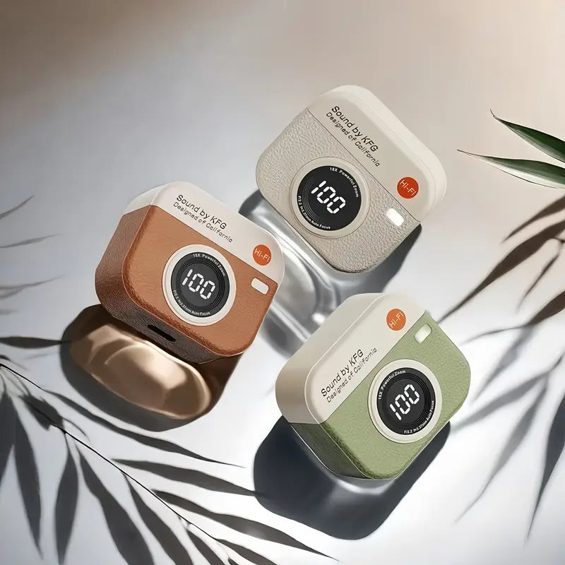 British Retro Wireless Earbuds with Microphone and Type-C Charging