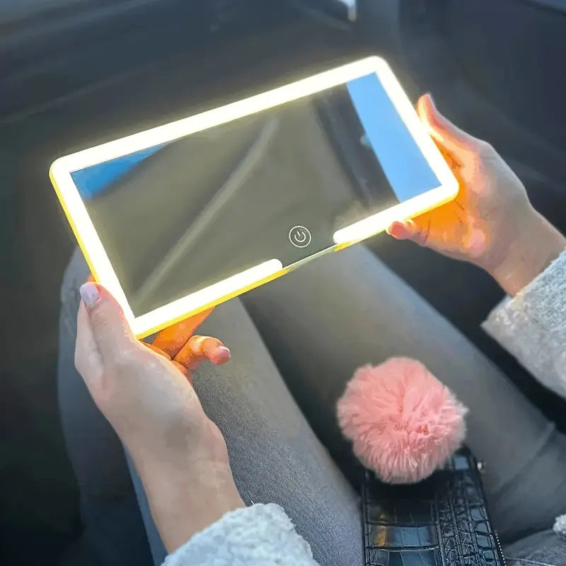 Cartoon LED Makeup Mirror with USB Charging – Eye-Protecting Portable Vanity Light