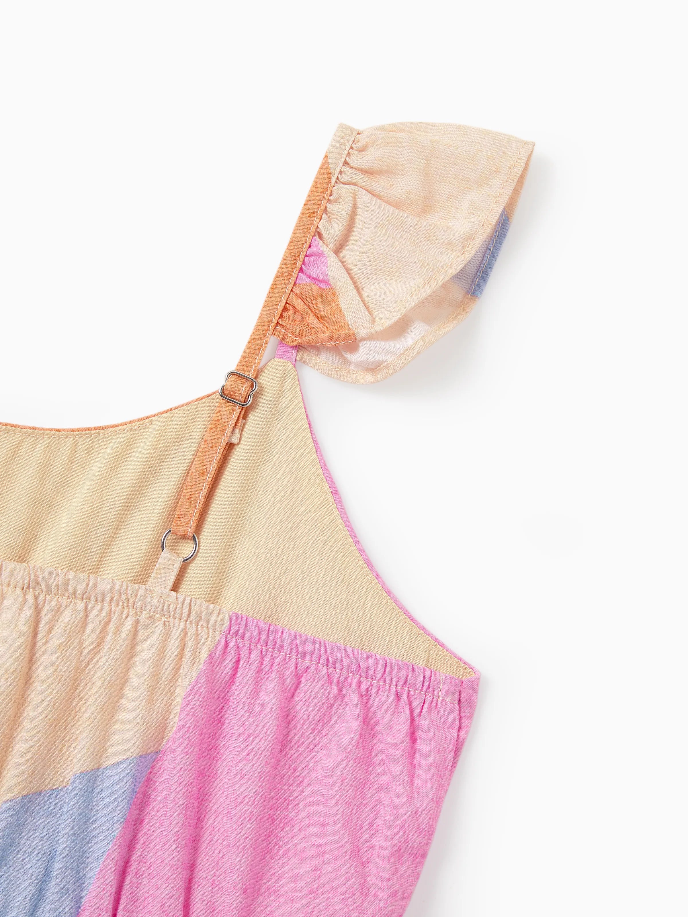 Colorful dress with a strap on a white background