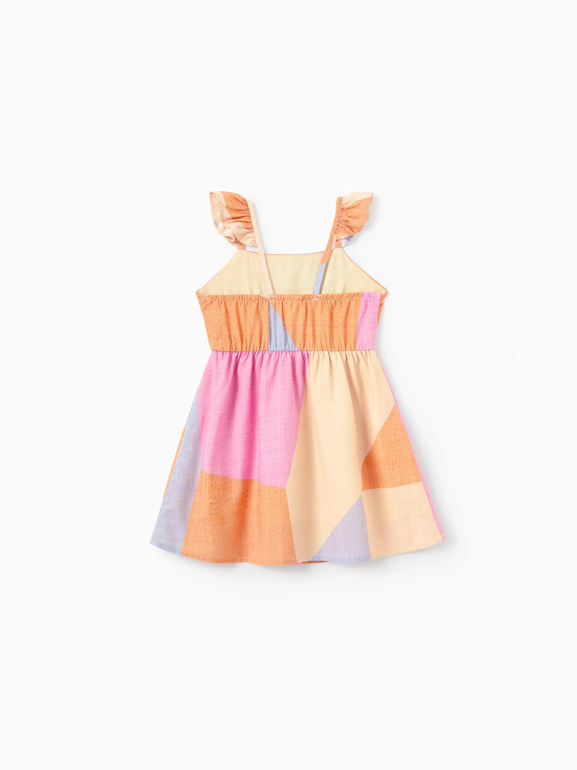 Colorful striped dress on a white background