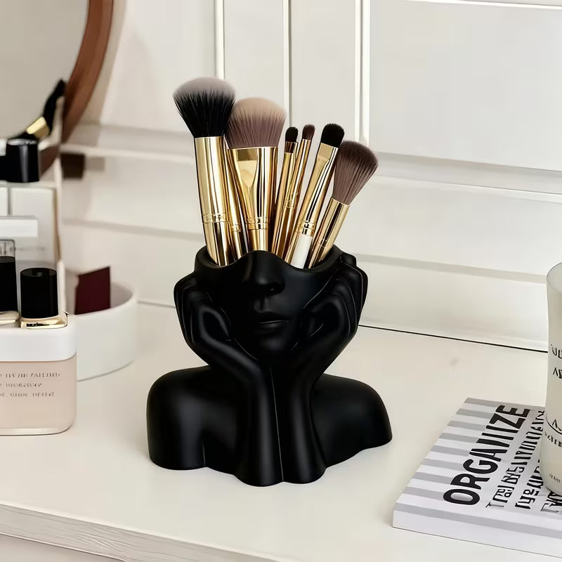 Yellotee Cute Face Makeup Brush Holder Minimalist Organizer