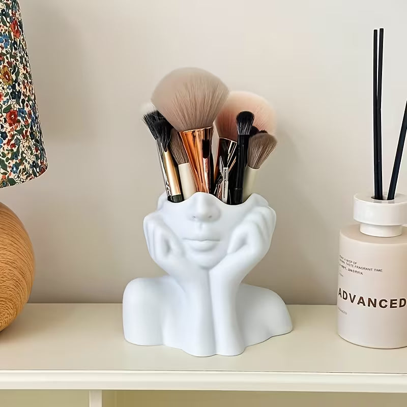 Yellotee Cute Face Makeup Brush Holder Minimalist Organizer