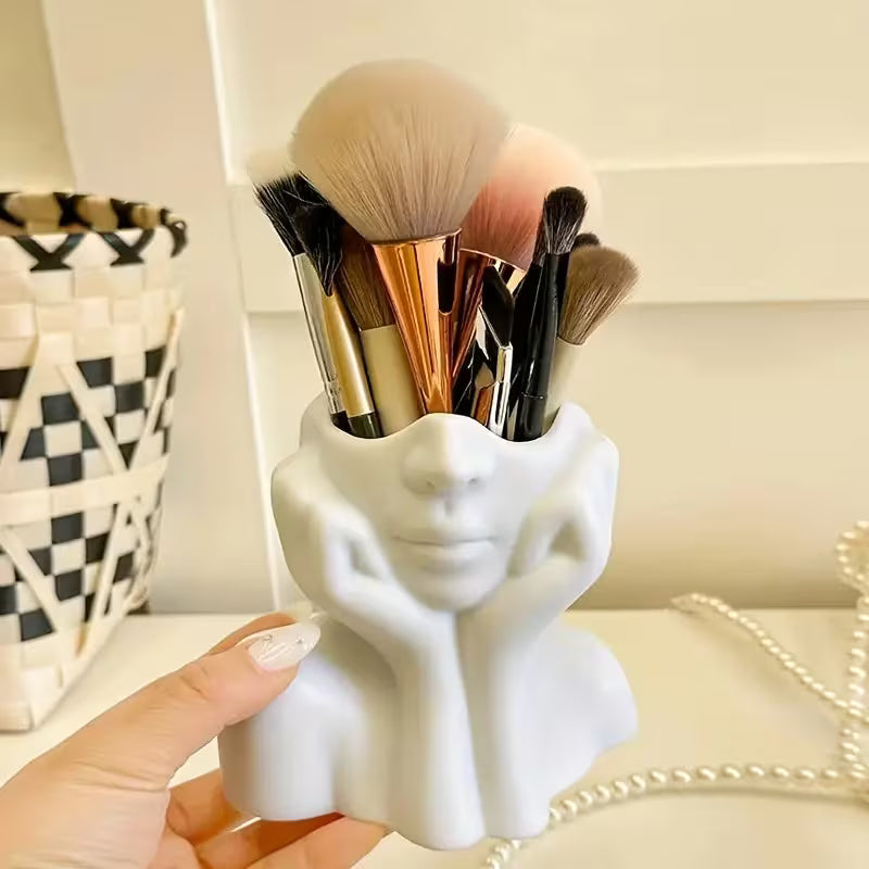 Yellotee Cute Face Makeup Brush Holder Minimalist Organizer