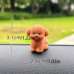 Teddy Dog Dashboard Ornament for Car Interior – Cute Resin Puppy Figurine