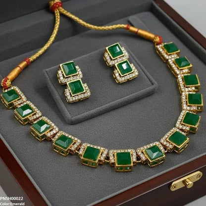 Yellotee FRN Square Necklace Set Elegant Jewelry