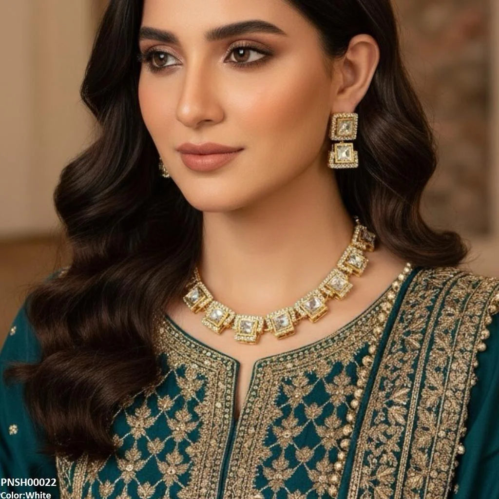 Yellotee FRN Square Necklace Set Elegant Jewelry