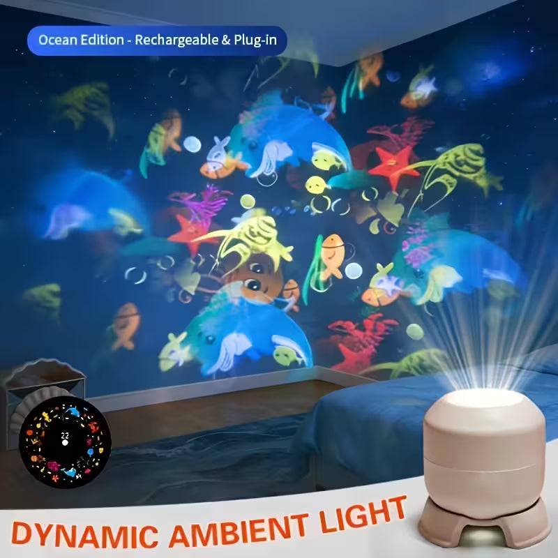 Yellotee LED Starry Ocean Projector Night Light with 360° Rotation
