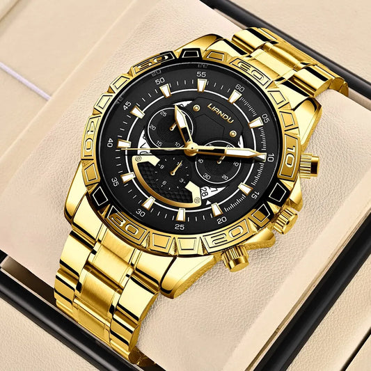 Yellotee LIANDU Luxury Men’s Quartz Watch Stainless Steel Sport