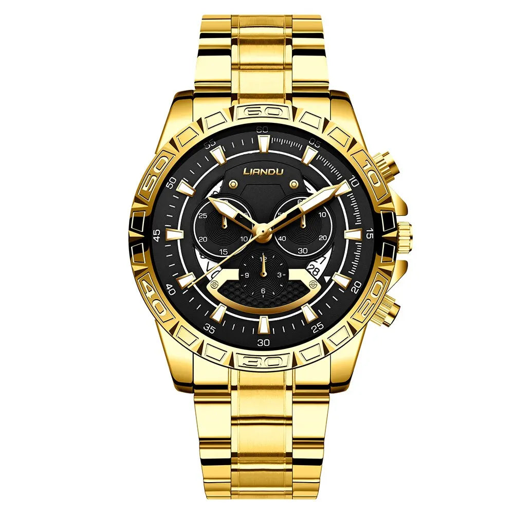 Yellotee LIANDU Luxury Men’s Quartz Watch Stainless Steel Sport