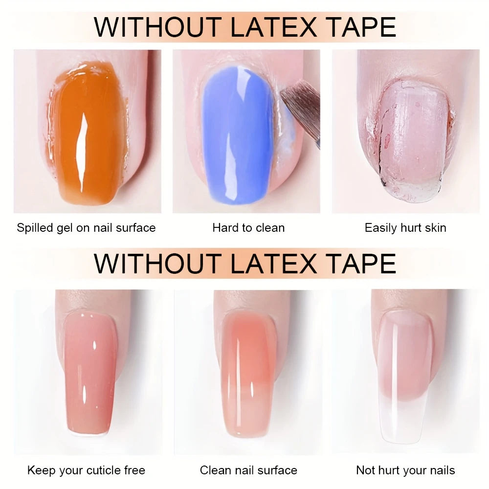 YelloTee 8ml liquid latex nail polish barrier, fast-drying peel-off cuticle protector for nail art without acetone.