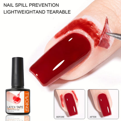 YelloTee 8ml liquid latex nail polish barrier, fast-drying peel-off cuticle protector for nail art without acetone.