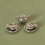Yellotee Mini Vintage Tea Set 3pcs Silver Floral