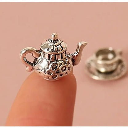 Yellotee Mini Vintage Tea Set 3pcs Silver Floral