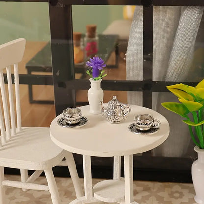 Yellotee Mini Vintage Tea Set 3pcs Silver Floral