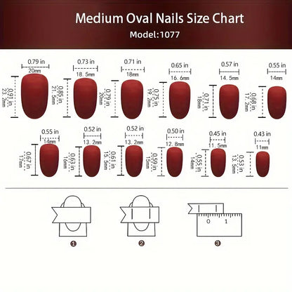 YelloTee Pink and Green Gradient Press-On Nails – 24pcs Glossy Medium Oval Fake Nails