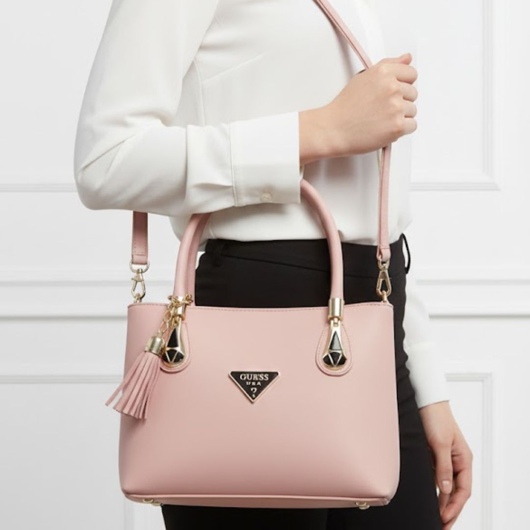 Yellotee Pink Leather Handbag – Guess Style