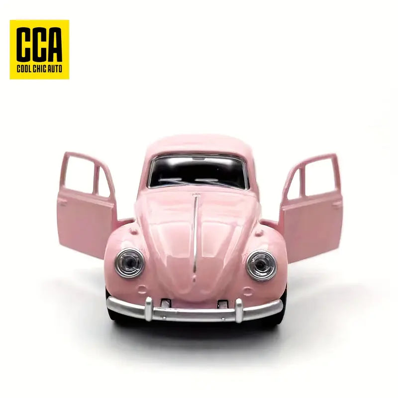 Pink Volkswagen Beetle Diecast Car Model with Openable Doors – Collectible Toy