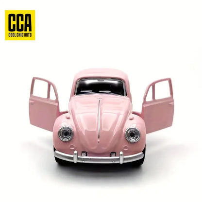 Pink Volkswagen Beetle Diecast Car Model with Openable Doors – Collectible Toy