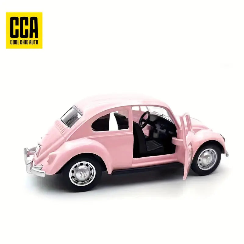 Pink Volkswagen Beetle Diecast Car Model with Openable Doors – Collectible Toy