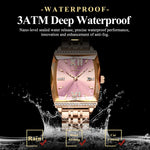Yellotee POEDAGAR Elegant Square Women’s Watch Pink Dial Stainless Steel