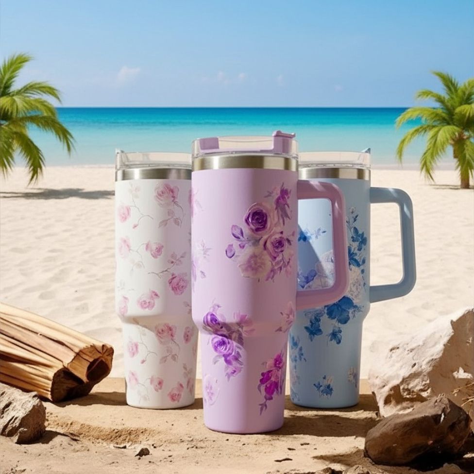 Yellotee Premium Floral Quencher 40oz Insulated Tumbler