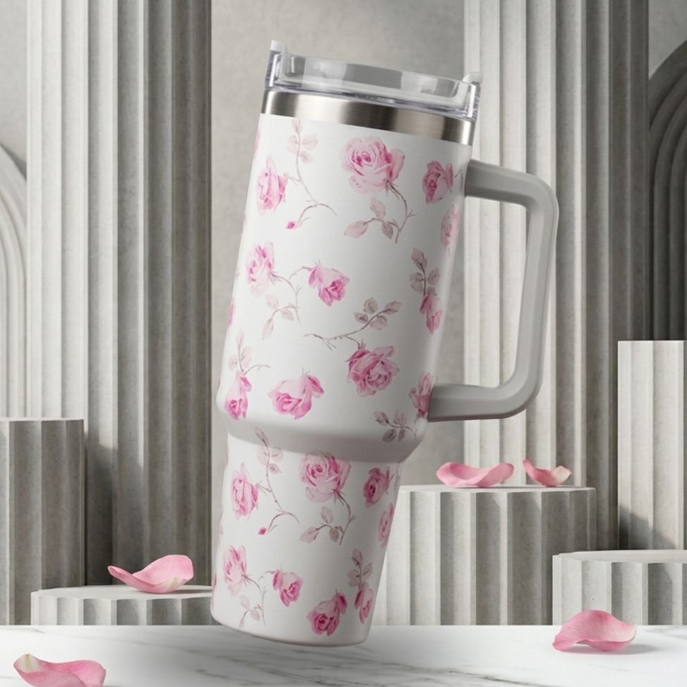 Yellotee Premium Floral Quencher 40oz Insulated Tumbler