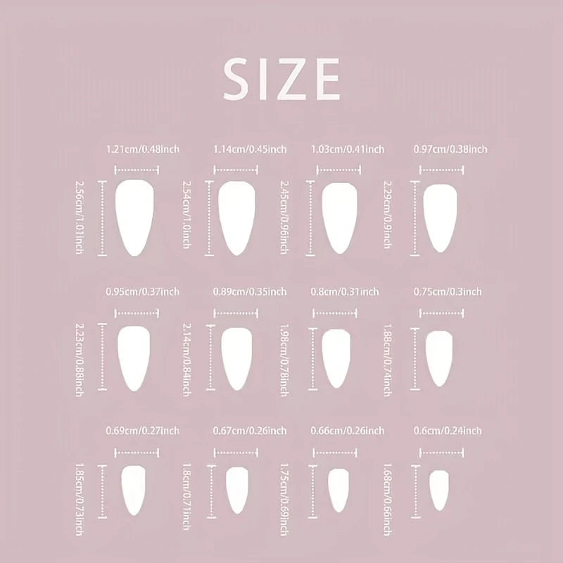 elloTee 24pcs almond-shaped short press-on nails with purple gradient glossy finish in French minimalist style