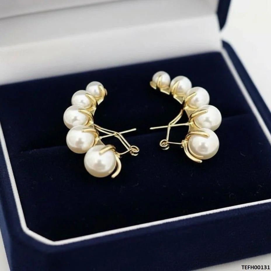 Yellotee SDQ Pearl Ear Cuff Elegant Non Pierced Jewelry