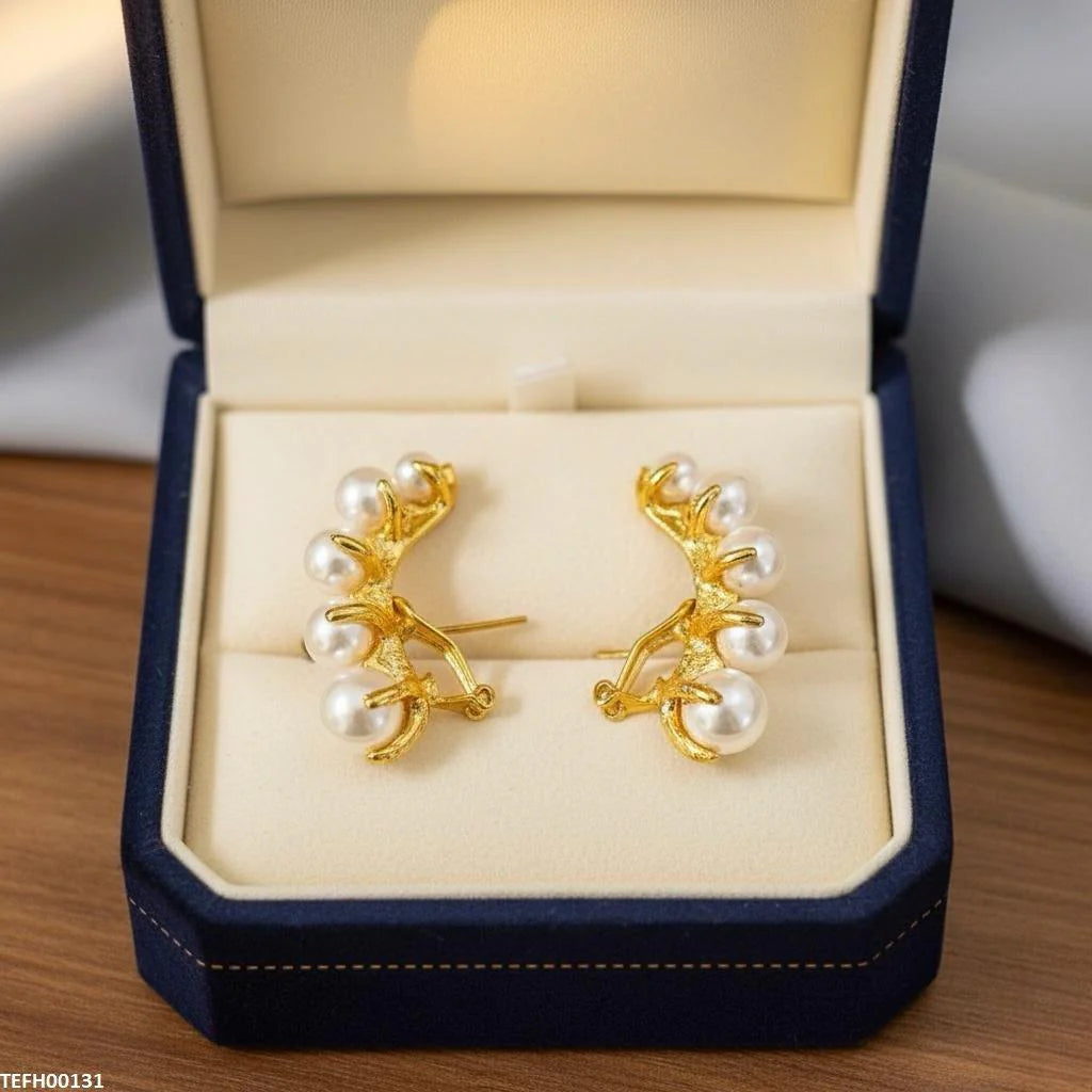 Yellotee SDQ Pearl Ear Cuff Elegant Non Pierced Jewelry